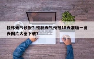 桂林天气预报？桂林天气预报15天准确一览表图片大全下载？