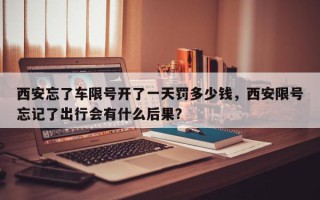 西安忘了车限号开了一天罚多少钱，西安限号忘记了出行会有什么后果？