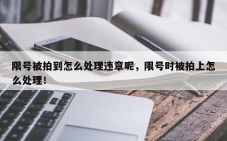 限号被拍到怎么处理违章呢，限号时被拍上怎么处理！