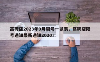 高碑店2023年9月限号一览表，高碑店限号通知最新通知2020！
