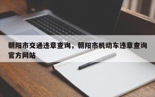 朝阳市交通违章查询，朝阳市机动车违章查询官方网站