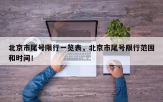 北京市尾号限行一览表，北京市尾号限行范围和时间！