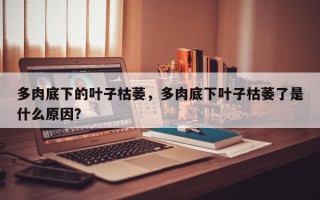 多肉底下的叶子枯萎，多肉底下叶子枯萎了是什么原因？