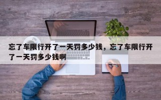 忘了车限行开了一天罚多少钱，忘了车限行开了一天罚多少钱啊