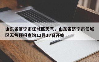 山东省济宁市任城区天气，山东省济宁市任城区天气预报查询11月17日开始