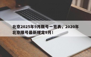 北京2025年9月限号一览表，2020年北京限号最新规定9月！