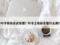 叶子有白点点东西？叶子上有白点是什么病？