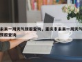 未来一周天气预报查询，重庆市未来一周天气预报查询