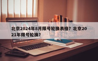 北京2024年8月限号轮换表格？北京2021年限号轮换？