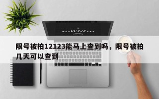 限号被拍12123能马上查到吗，限号被拍几天可以查到