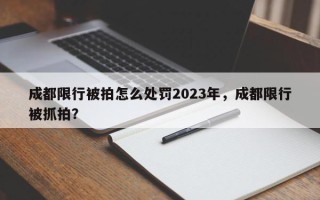 成都限行被拍怎么处罚2023年，成都限行被抓拍？