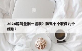 2024醉驾量刑一览表？醉驾十个取保九个缓刑？