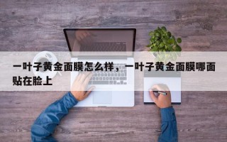 一叶子黄金面膜怎么样，一叶子黄金面膜哪面贴在脸上