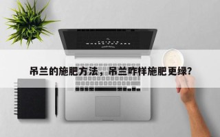 吊兰的施肥方法，吊兰咋样施肥更绿？