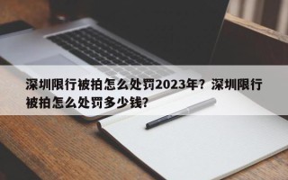 深圳限行被拍怎么处罚2023年？深圳限行被拍怎么处罚多少钱？