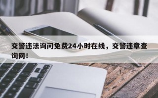 交警违法询问免费24小时在线，交警违章查询网！