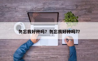 勿忘我好种吗？勿忘我好种吗?？