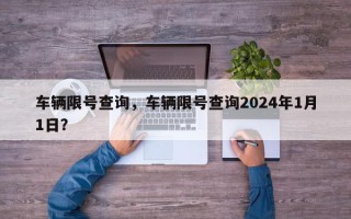 车辆限号查询，车辆限号查询2024年1月1日？