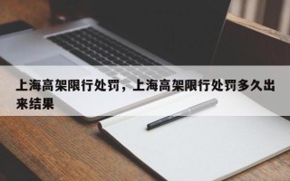 上海高架限行处罚，上海高架限行处罚多久出来结果