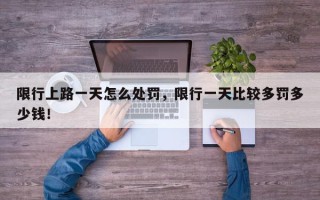 限行上路一天怎么处罚，限行一天比较多罚多少钱！