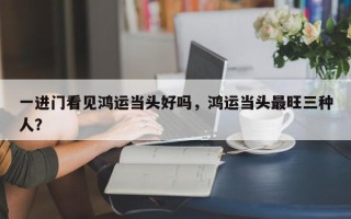 一进门看见鸿运当头好吗，鸿运当头最旺三种人？