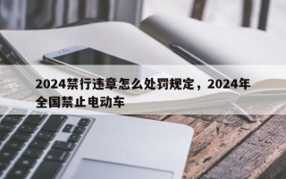 2024禁行违章怎么处罚规定，2024年全国禁止电动车